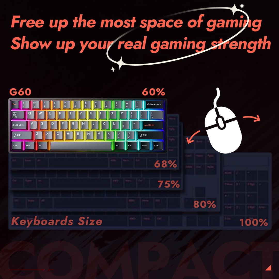 DrunkDeer G60 - 有線作動距離調整可能磁気スイッチ ゲーミング キーボード